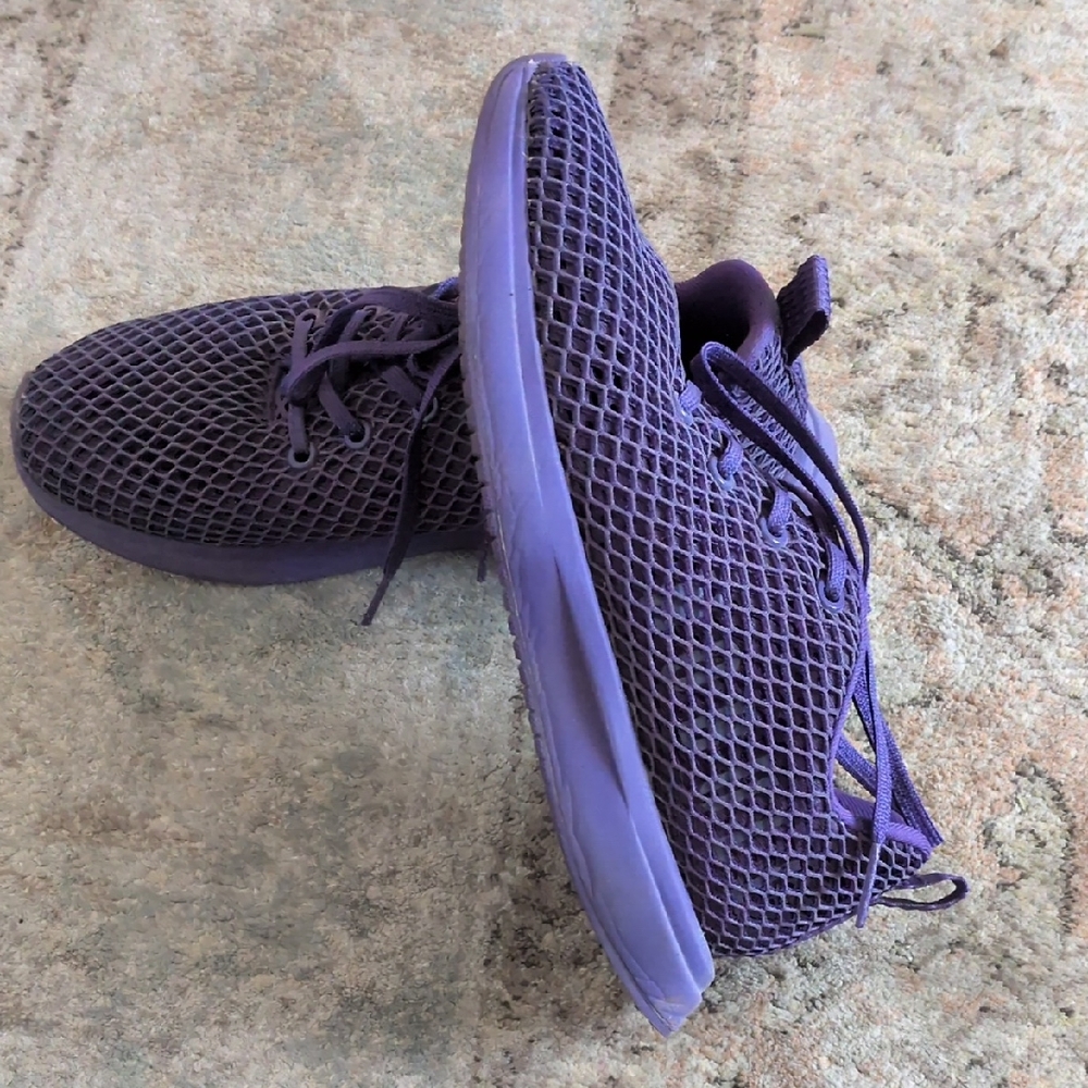 Women's Purple Mesh NoBull Reflective Runners, Size 7.5